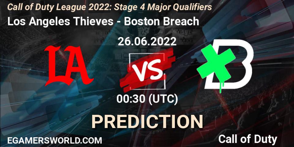 Prognose für das Spiel Los Angeles Thieves VS Boston Breach. 26.06.22. Call of Duty - Call of Duty League 2022: Stage 4