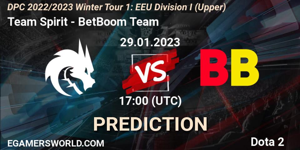 Prognose für das Spiel Team Spirit VS BetBoom Team. 29.01.23. Dota 2 - DPC 2022/2023 Winter Tour 1: EEU Division I (Upper)