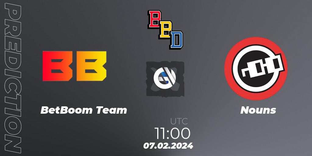 Prognose für das Spiel BetBoom Team VS Nouns. 07.02.24. Dota 2 - BetBoom Dacha Dubai 2024