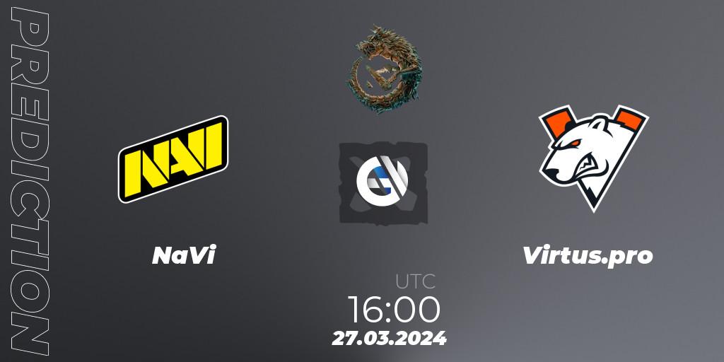 Prognose für das Spiel NaVi VS Virtus.pro. 27.03.24. Dota 2 - PGL Wallachia Season 1: Eastern Europe Closed Qualifier