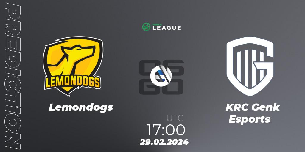 Prognose für das Spiel Lemondogs VS KRC Genk Esports. 29.02.24. CS2 (CS:GO) - ESEA Season 48: Advanced Division - Europe