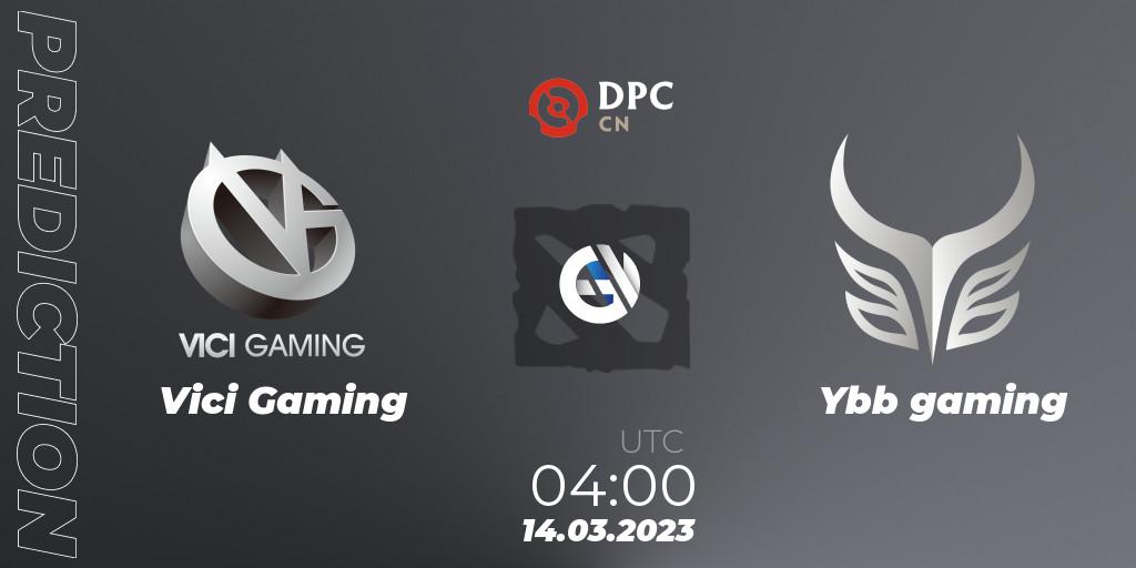Prognose für das Spiel Vici Gaming VS Ybb gaming. 14.03.23. Dota 2 - DPC 2023 Tour 2: China Division I (Upper)
