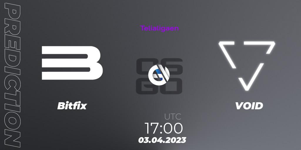 Prognose für das Spiel Bitfix VS VOID. 03.04.23. CS2 (CS:GO) - Telialigaen Spring 2023: Group stage