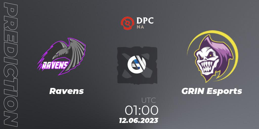 Prognose für das Spiel Ravens VS GRIN Esports. 12.06.23. Dota 2 - DPC 2023 Tour 3: NA Division II (Lower)
