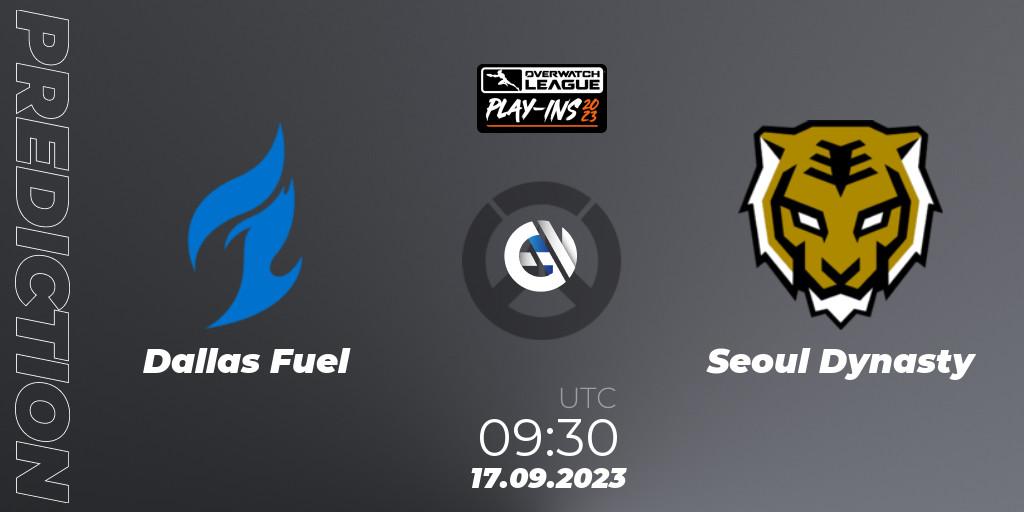 Prognose für das Spiel Dallas Fuel VS Seoul Dynasty. 17.09.23. Overwatch - Overwatch League 2023 - Play-Ins