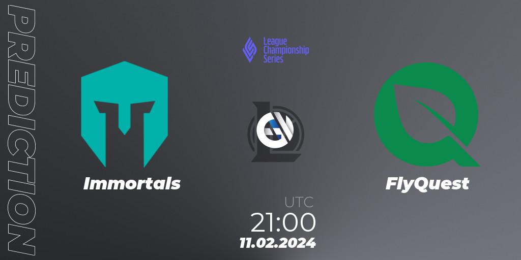 Prognose für das Spiel Immortals VS FlyQuest. 12.02.24. LoL - LCS Spring 2024 - Group Stage