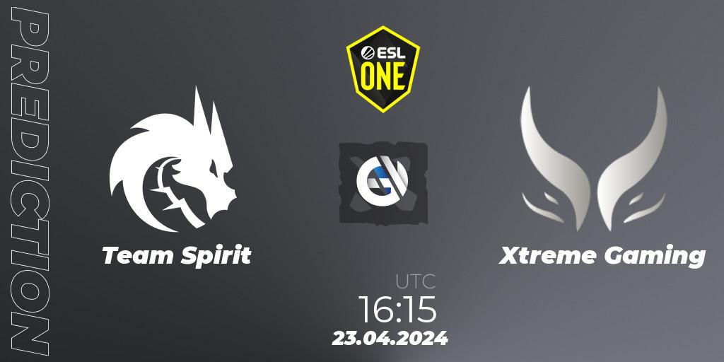 Prognose für das Spiel Team Spirit VS Xtreme Gaming. 23.04.24. Dota 2 - ESL One Birmingham 2024