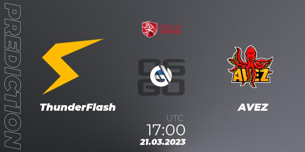Prognose für das Spiel ThunderFlash VS AVEZ. 22.03.23. CS2 (CS:GO) - Polska Liga Esportowa 2023: Split #1