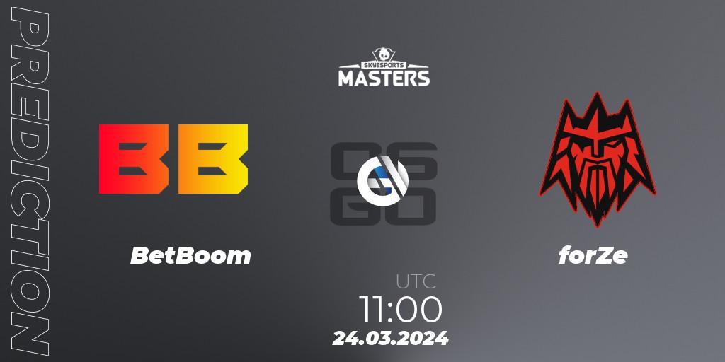 Prognose für das Spiel BetBoom VS forZe. 24.03.24. CS2 (CS:GO) - Skyesports Masters 2024: European Qualifier