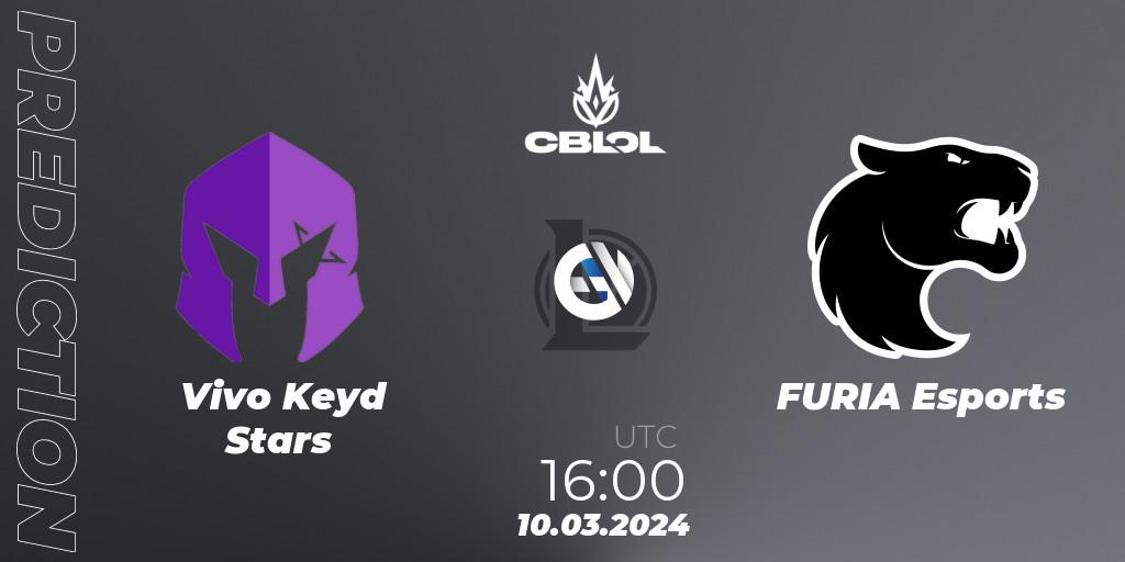 Prognose für das Spiel Vivo Keyd Stars VS FURIA Esports. 10.03.24. LoL - CBLOL Split 1 2024 - Group Stage