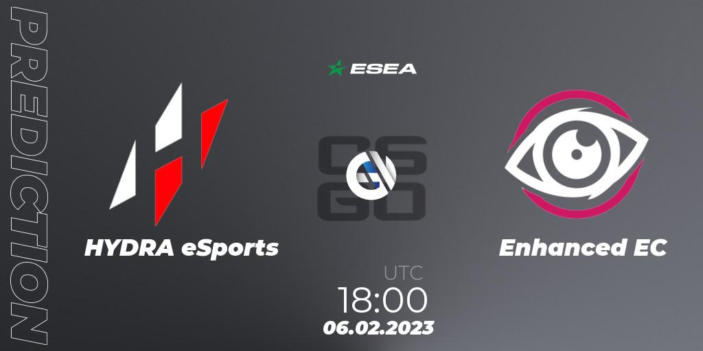 Prognose für das Spiel HYDRA eSports VS Enhanced EC. 06.02.23. CS2 (CS:GO) - ESEA Season 44: Advanced Division - Europe