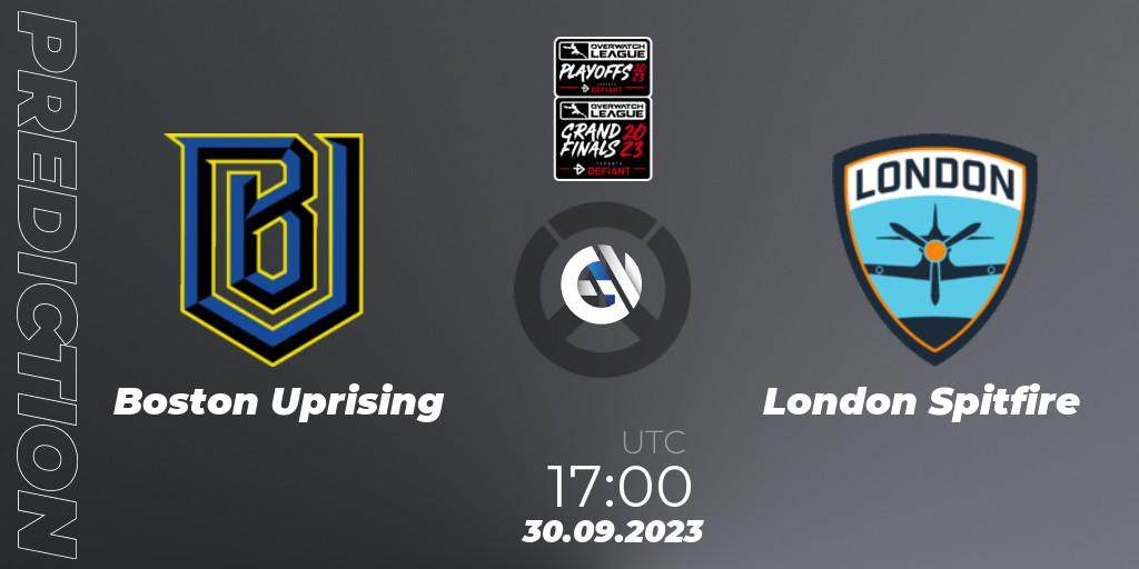 Prognose für das Spiel Boston Uprising VS London Spitfire. 30.09.23. Overwatch - Overwatch League 2023 - Playoffs