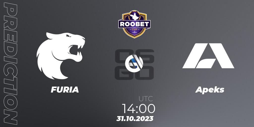 Prognose für das Spiel FURIA VS Apeks. 31.10.23. CS2 (CS:GO) - Roobet Cup 2023