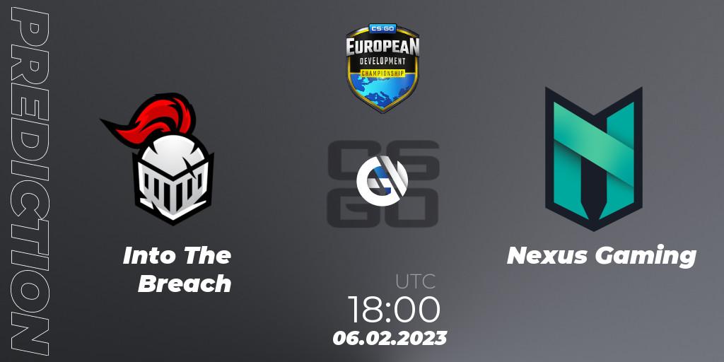 Prognose für das Spiel Into The Breach VS Nexus Gaming. 06.02.23. CS2 (CS:GO) - European Development Championship 7 Closed Qualifier