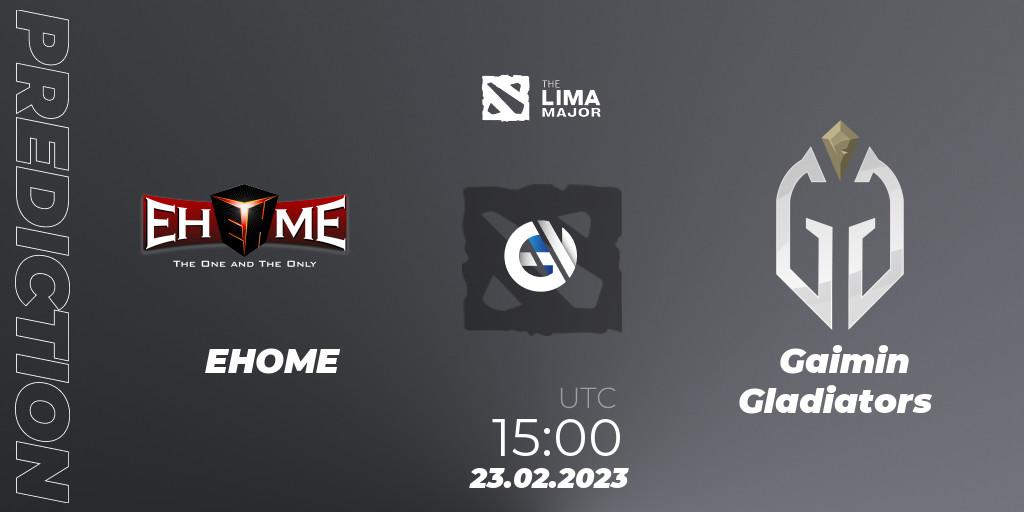 Prognose für das Spiel EHOME VS Gaimin Gladiators. 23.02.23. Dota 2 - The Lima Major 2023
