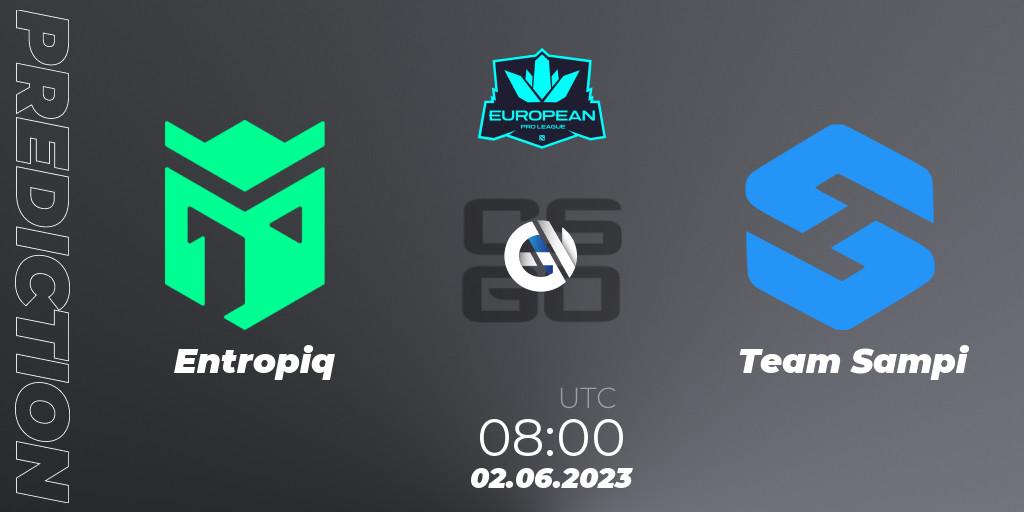 Prognose für das Spiel Entropiq VS Team Sampi. 02.06.23. CS2 (CS:GO) - European Pro League Season 8