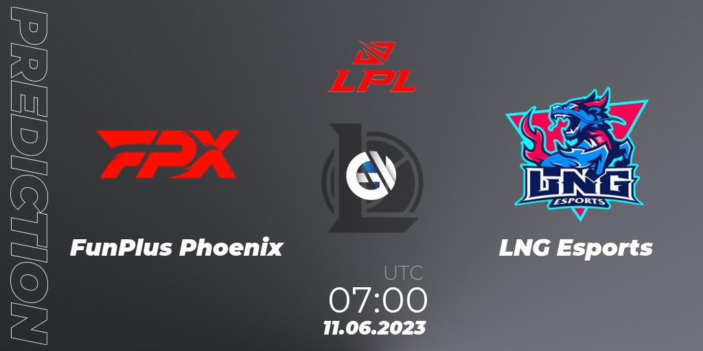 Prognose für das Spiel FunPlus Phoenix VS LNG Esports. 11.06.23. LoL - LPL Summer 2023 Regular Season