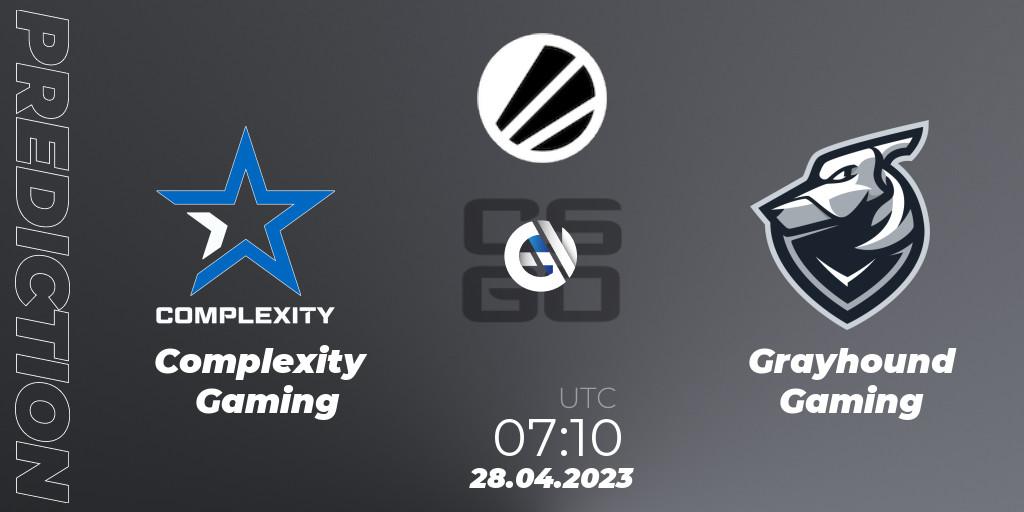 Prognose für das Spiel Complexity Gaming VS Grayhound Gaming. 28.04.23. CS2 (CS:GO) - ESL Challenger Melbourne 2023