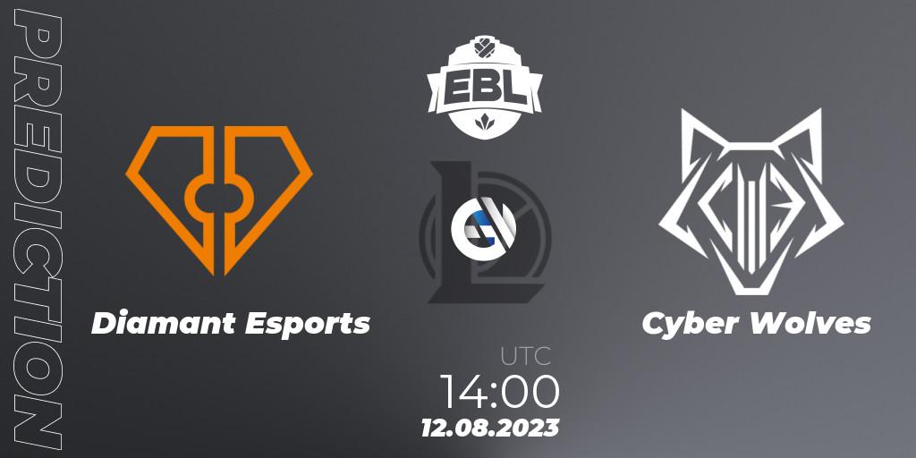Prognose für das Spiel Diamant Esports VS Cyber Wolves. 12.08.23. LoL - Esports Balkan League Season 13