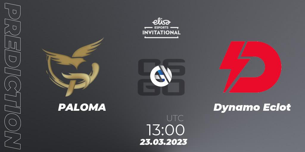 Prognose für das Spiel PALOMA VS Dynamo Eclot. 23.03.23. CS2 (CS:GO) - Elisa Invitational Spring 2023 Contenders