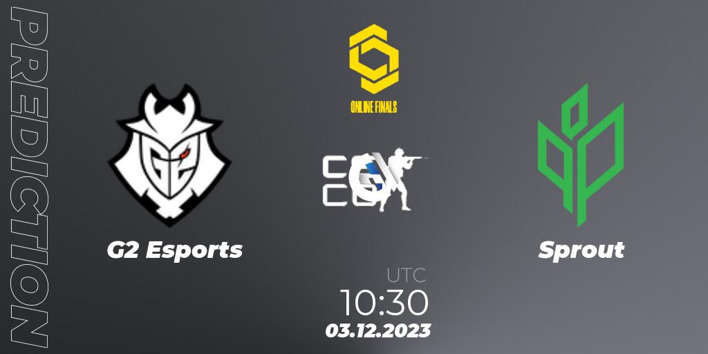 Prognose für das Spiel G2 Esports VS Sprout. 03.12.23. CS2 (CS:GO) - CCT Online Finals #5