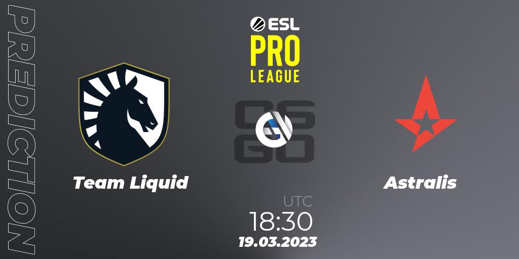 Prognose für das Spiel Team Liquid VS Astralis. 19.03.23. CS2 (CS:GO) - ESL Pro League Season 17