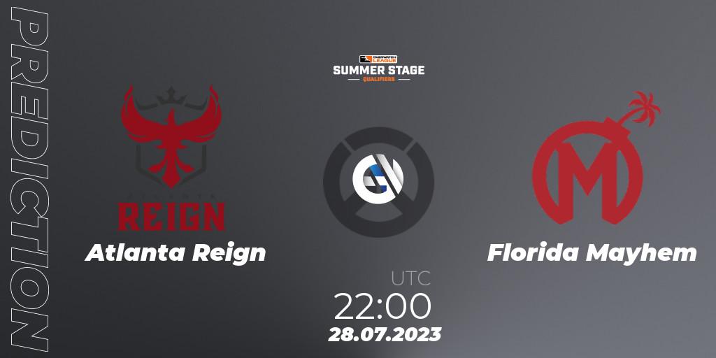 Prognose für das Spiel Atlanta Reign VS Florida Mayhem. 28.07.23. Overwatch - Overwatch League 2023 - Summer Stage Qualifiers