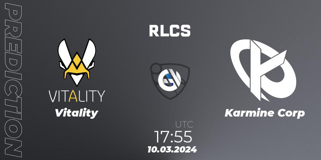 Prognose für das Spiel Vitality VS Karmine Corp. 10.03.24. Rocket League - RLCS 2024 - Major 1: Europe Open Qualifier 3