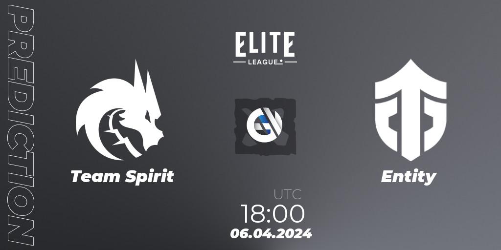 Prognose für das Spiel Team Spirit VS Entity. 06.04.24. Dota 2 - Elite League: Round-Robin Stage