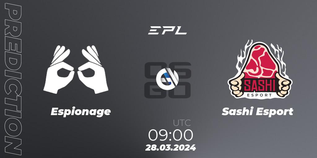 Prognose für das Spiel Espionage VS Sashi Esport. 28.03.24. CS2 (CS:GO) - European Pro League Season 16: Division 2
