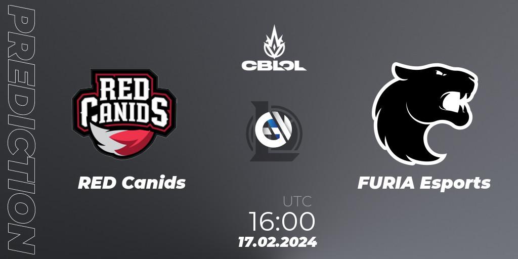 Prognose für das Spiel RED Canids VS FURIA Esports. 17.02.24. LoL - CBLOL Split 1 2024 - Group Stage