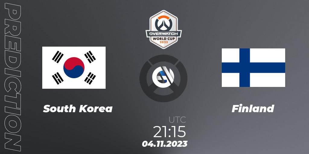 Prognose für das Spiel South Korea VS Finland. 04.11.23. Overwatch - Overwatch World Cup 2023