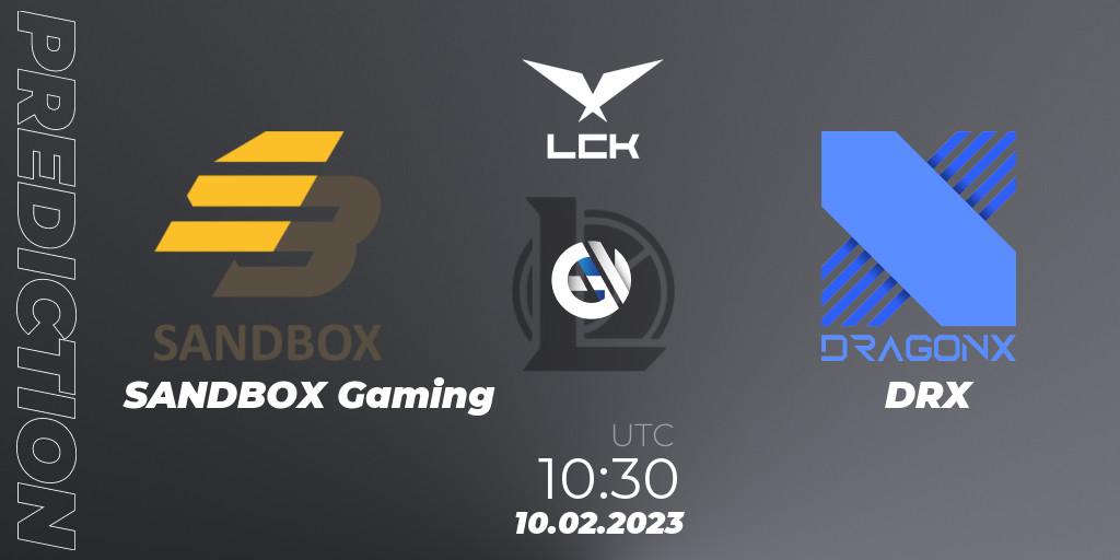 Prognose für das Spiel SANDBOX Gaming VS DRX. 10.02.23. LoL - LCK Spring 2023 - Group Stage