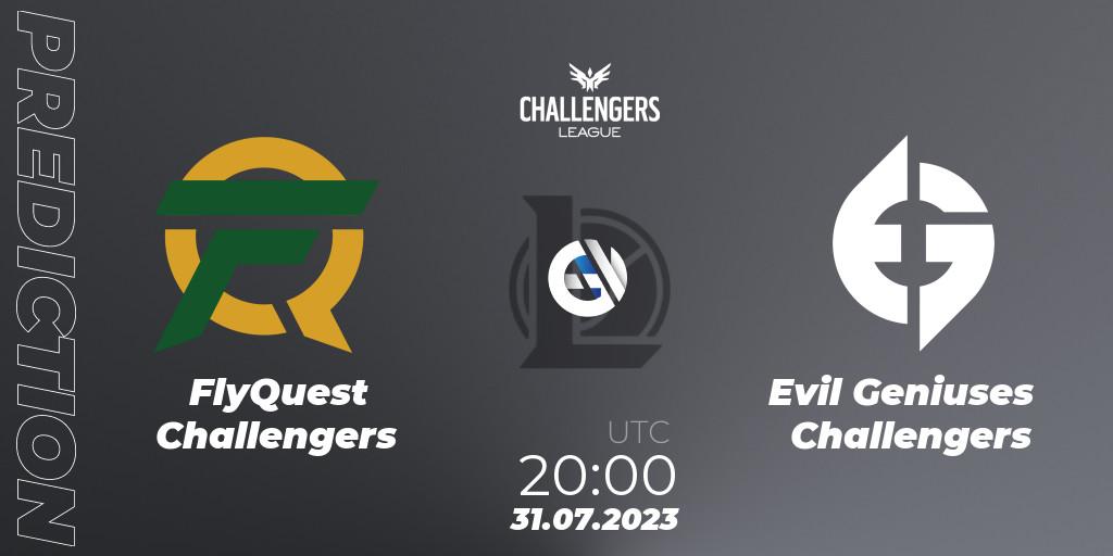 Prognose für das Spiel FlyQuest Challengers VS Evil Geniuses Challengers. 31.07.23. LoL - North American Challengers League 2023 Summer - Playoffs