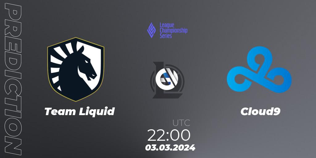 Prognose für das Spiel Team Liquid VS Cloud9. 03.03.24. LoL - LCS Spring 2024 - Group Stage
