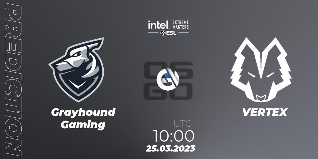 Prognose für das Spiel Grayhound Gaming VS VERTEX. 25.03.23. CS2 (CS:GO) - IEM Dallas 2023 Oceania Closed Qualifier