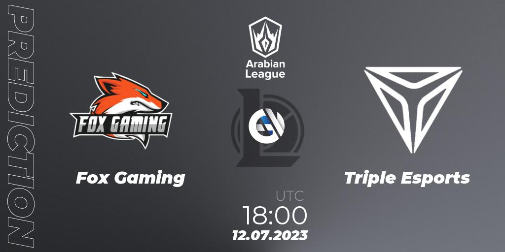 Prognose für das Spiel Fox Gaming VS Triple Esports. 12.07.23. LoL - Arabian League Summer 2023 - Group Stage