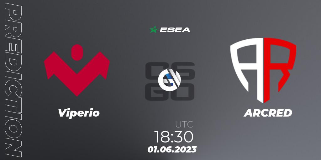 Prognose für das Spiel Viperio VS ARCRED. 01.06.23. CS2 (CS:GO) - ESEA Advanced Season 45 Europe