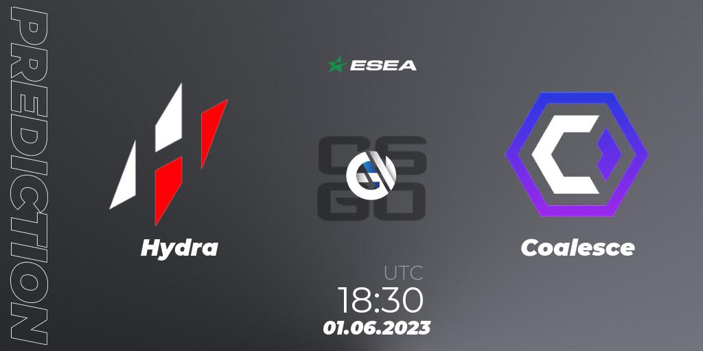 Prognose für das Spiel Hydra VS Coalesce. 01.06.23. CS2 (CS:GO) - ESEA Advanced Season 45 Europe