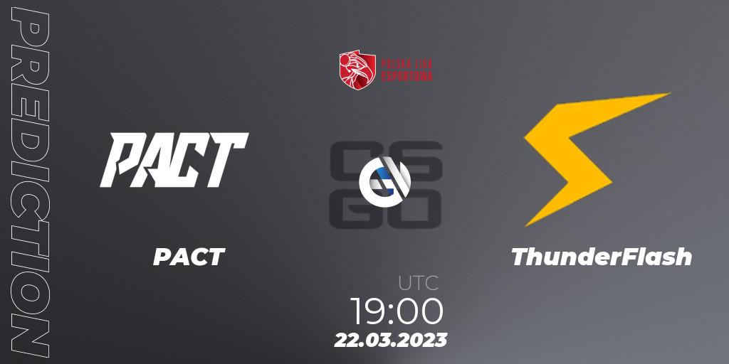 Prognose für das Spiel PACT VS ThunderFlash. 22.03.23. CS2 (CS:GO) - Polska Liga Esportowa 2023: Split #1
