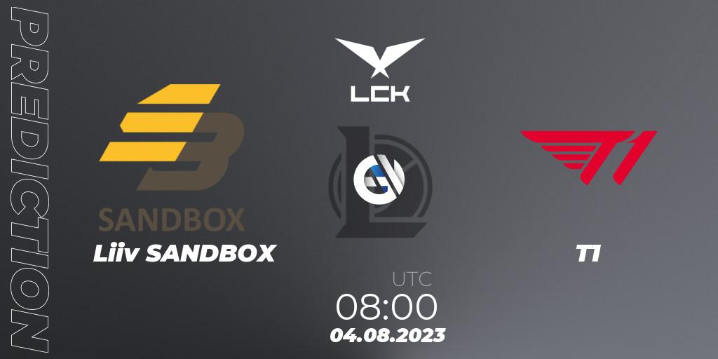 Prognose für das Spiel Liiv SANDBOX VS T1. 04.08.23. LoL - LCK Summer 2023 Regular Season