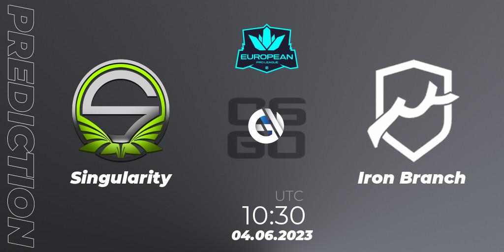 Prognose für das Spiel Singularity VS Iron Branch. 04.06.23. CS2 (CS:GO) - European Pro League Season 8