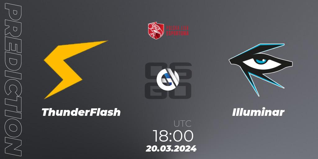 Prognose für das Spiel ThunderFlash VS Illuminar. 20.03.24. CS2 (CS:GO) - Polska Liga Esportowa 2024: Split #1