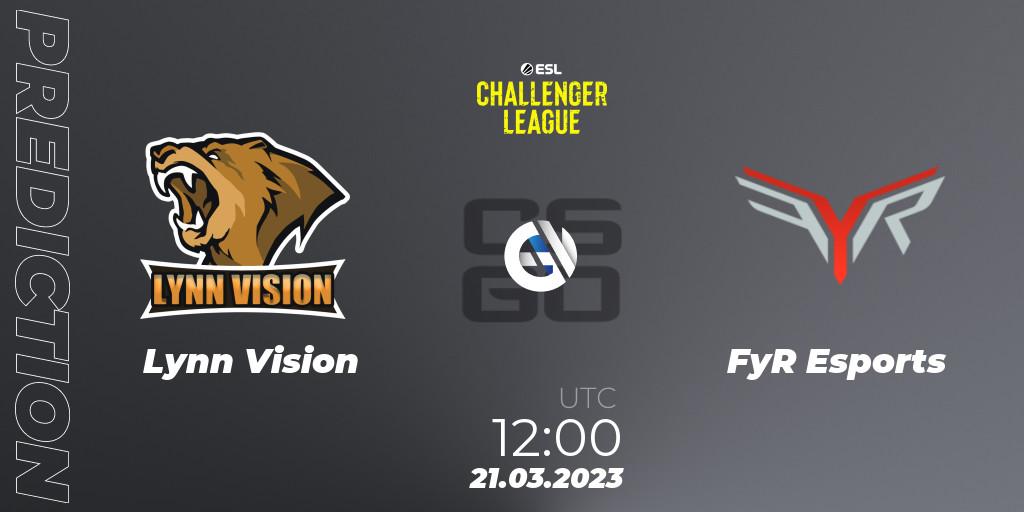 Prognose für das Spiel Lynn Vision VS FyR Esports. 21.03.23. CS2 (CS:GO) - ESL Challenger League Season 44: Asia-Pacific