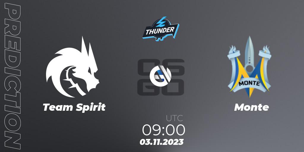 Prognose für das Spiel Team Spirit VS Monte. 03.11.23. CS2 (CS:GO) - Thunderpick CS:GO World Championship 2023