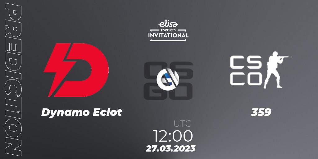 Prognose für das Spiel Dynamo Eclot VS 359. 27.03.23. CS2 (CS:GO) - Elisa Invitational Spring 2023 Contenders