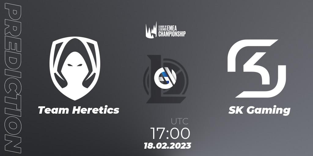 Prognose für das Spiel Team Heretics VS SK Gaming. 18.02.23. LoL - LEC Winter 2023 - Stage 2