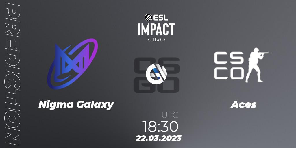 Prognose für das Spiel Nigma Galaxy VS Aces. 22.03.23. CS2 (CS:GO) - ESL Impact League Season 3: European Division