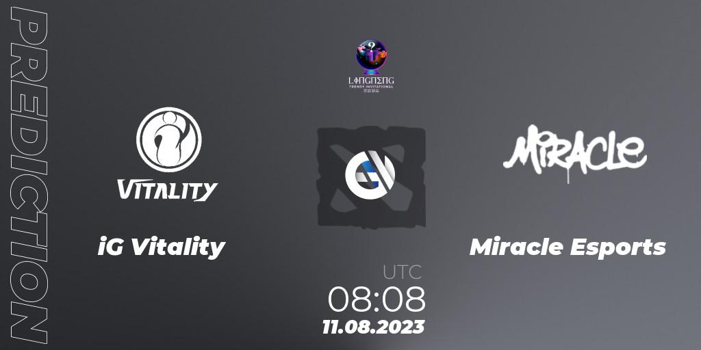 Prognose für das Spiel iG Vitality VS Miracle Esports. 11.08.23. Dota 2 - LingNeng Trendy Invitational