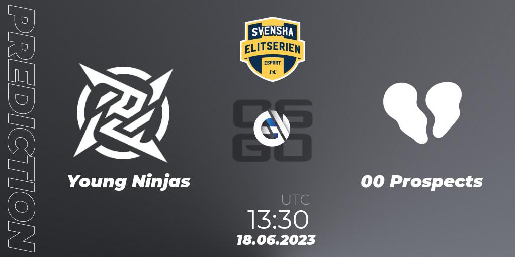 Prognose für das Spiel Young Ninjas VS 00 Prospects. 18.06.23. CS2 (CS:GO) - Svenska Elitserien Spring 2023